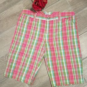 Size 4 IZOD Plaid Bermuda Golf Shorts
